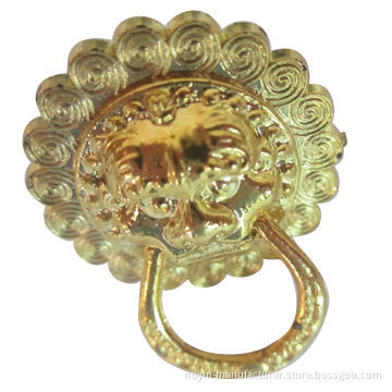 Drawer handle with round shape, gold-plated, plastic material, various colors & sizes, OEM available